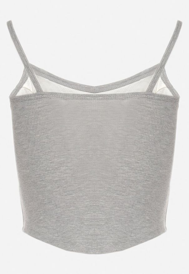 Born2be - Szary Top na Regulowanych Ramiączkach Deviosa. Okazja: na co dzień. Kolor: szary. Materiał: materiał. Długość rękawa: na ramiączkach. Styl: klasyczny, elegancki, casual