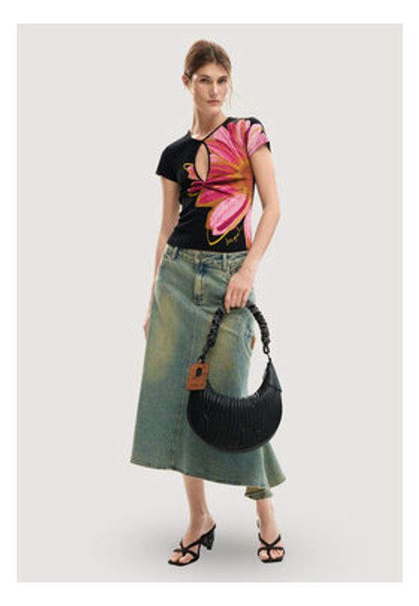 Desigual T-Shirt Dublin 26SWTK05 Czarny Regular Fit. Kolor: czarny. Materiał: bawełna