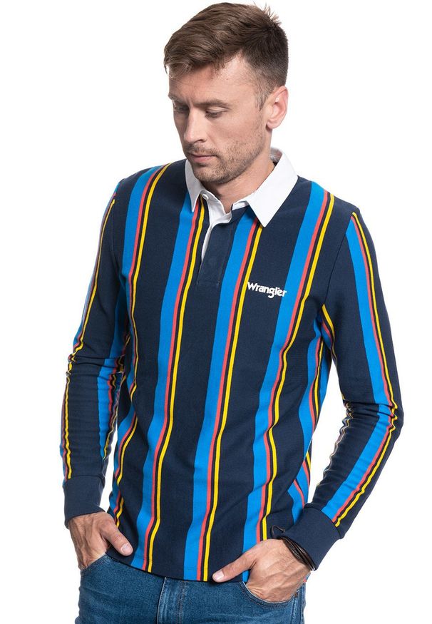 Wrangler - WRANGLER LS RUGBY POLO NAVY W7E5GB114 112131783. Typ kołnierza: polo