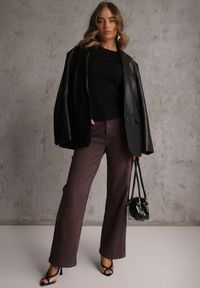 Renee - Czarny T-shirt z Bawełny Ozdobiony Cyrkoniami Kallochis. Kolor: czarny. Materiał: bawełna. Wzór: aplikacja #6