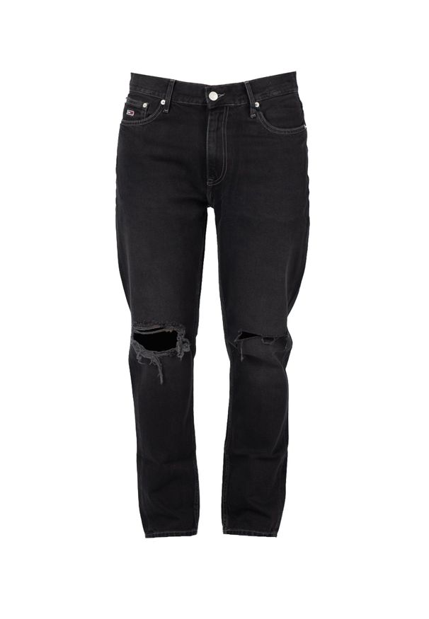 TOMMY HILFIGER - Tommy Jeans Jeansy "Dad Jean" | DM0DM11887 | Dad Jean | Mężczyzna | Czarny. Okazja: na co dzień. Kolor: czarny. Wzór: aplikacja. Styl: casual