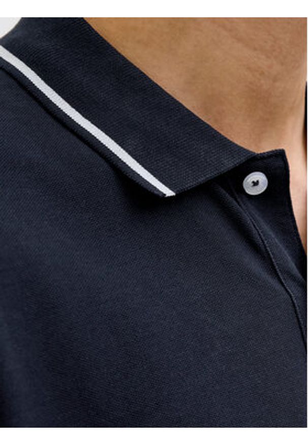 Jack & Jones - Jack&Jones Polo Hudson 12269238 Granatowy Regular Fit. Typ kołnierza: polo. Kolor: niebieski. Materiał: bawełna