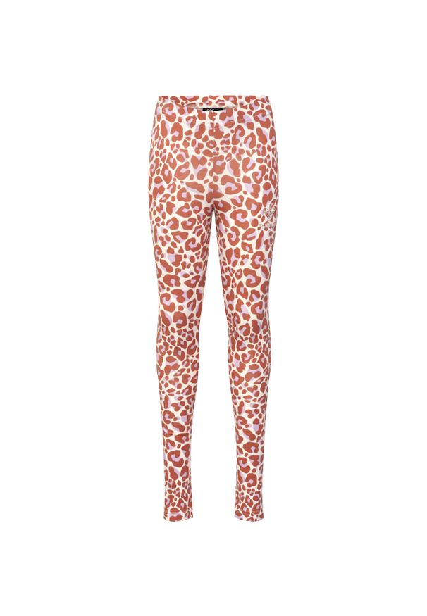 Legginsy dziewczęce Hummel Jumpy AOP. Kolor: brązowy. Styl: młodzieżowy