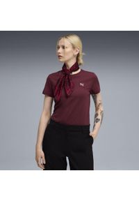 Puma - Damska koszulka ESS ELEVATED PUMA Ruby Shimmer Red. Kolor: czerwony. Wzór: haft, aplikacja. Sport: fitness