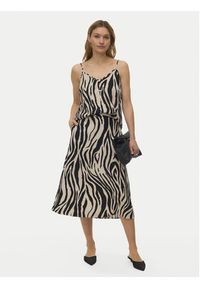 Vero Moda Spódnica midi Mymilo 10340419 Czarny Regular Fit. Kolor: czarny. Materiał: len #3