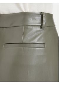 BOSS Spodnie skórzane Tiana4-M 50564757 Zielony ciemny Wide Leg. Kolor: zielony. Materiał: skóra #2