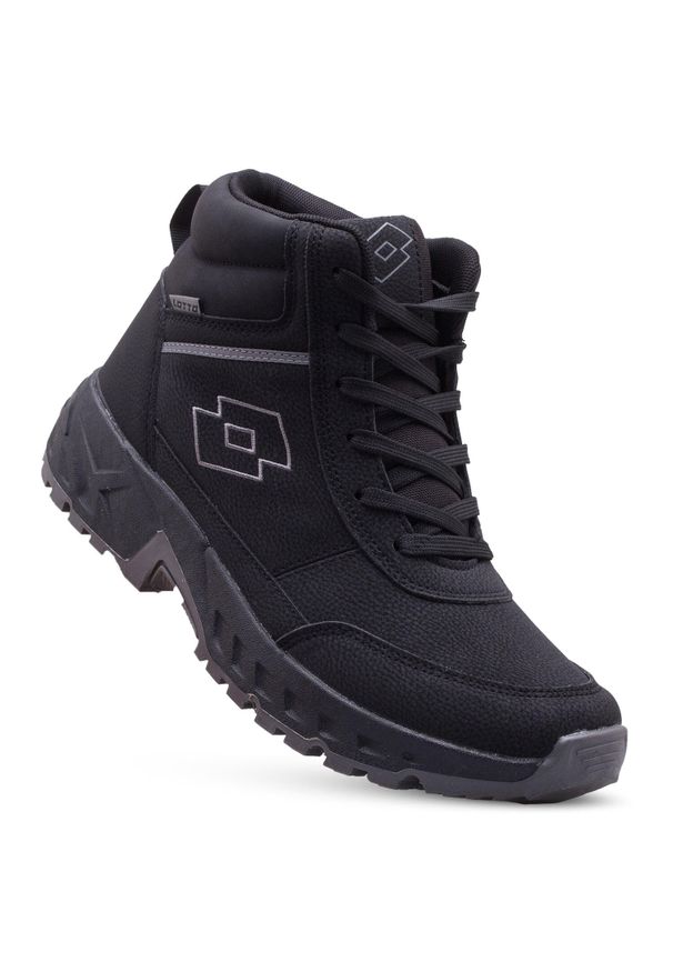 Buty zimowe męskie LOTTO EVEDAL MID XL. Kolor: czarny, szary, wielokolorowy. Sezon: zima. Sport: turystyka piesza