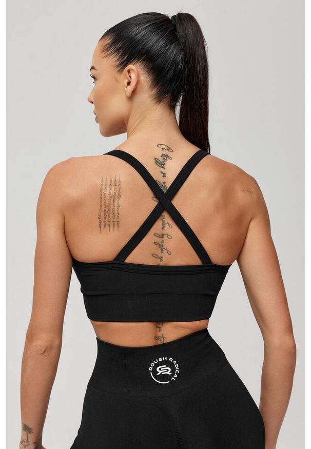 ROUGH RADICAL - Stanik sportowy bezszwowy Rough Radical Seamless Classic Sports Bra. Kolor: czarny. Sport: fitness