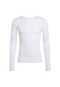 Adidas - Koszulka z długim rękawem adidas Techfit. Kolor: biały. Długość rękawa: długi rękaw. Technologia: Techfit (Adidas). Długość: długie. Sport: fitness, piłka nożna #1