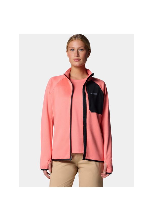 columbia - Sweter damski Columbia Triple Canyon Grid FZ. Kolor: różowy. Materiał: polar. Sport: turystyka piesza