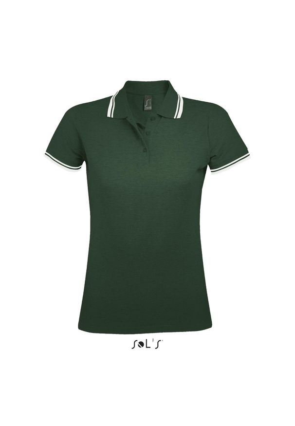 SOL'S - Damska koszulka polo Sol's Pasadena. Typ kołnierza: polo. Kolor: biały, wielokolorowy, zielony. Materiał: bawełna