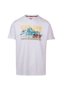 TRESPASS - Męska Koszulka Casualowa Z Nadrukiem Thelon. Kolor: biały. Wzór: nadruk. Sport: turystyka piesza #1