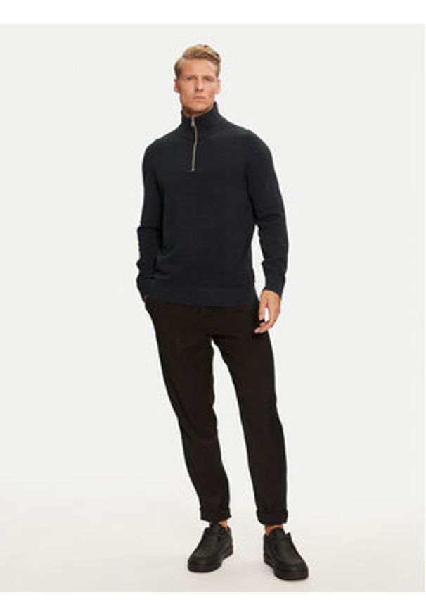 Marc O'Polo Sweter 428 5025 60308 Granatowy Regular Fit. Typ kołnierza: polo. Kolor: niebieski. Materiał: bawełna