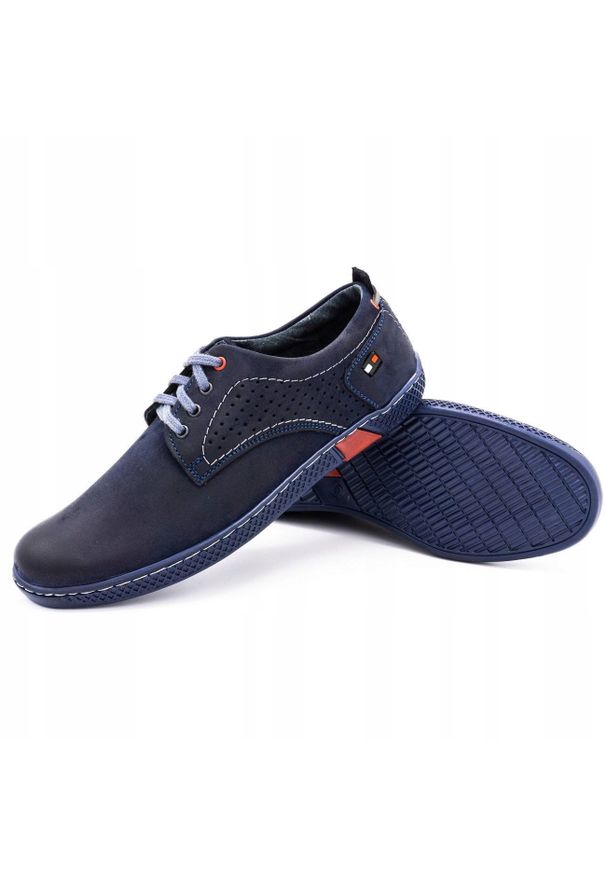 Antex Buty męskie casual 302 granatowe. Okazja: na co dzień. Kolor: niebieski. Materiał: jeans, skóra. Sezon: jesień, wiosna. Styl: casual