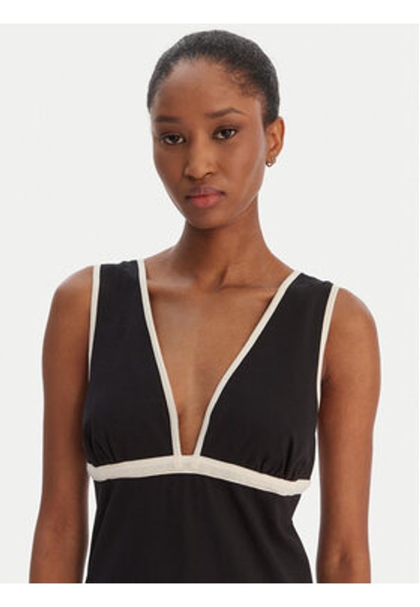 Seafolly Sukienka letnia Beach Bound 55590-DR Czarny Slim Fit. Kolor: czarny. Materiał: bawełna. Sezon: lato