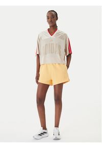 Adidas - adidas T-Shirt Stadium JZ1073 Beżowy Loose Fit. Kolor: beżowy. Materiał: syntetyk #5