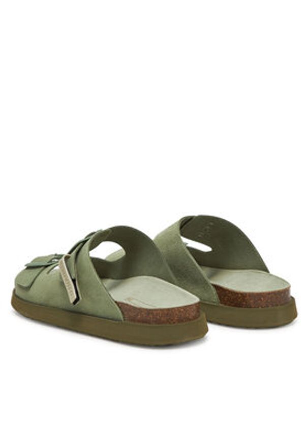 D.Franklin Klapki DFSH407001 Khaki. Kolor: brązowy. Materiał: zamsz, skóra