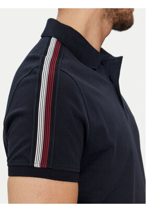 TOMMY HILFIGER - Tommy Hilfiger Polo Shadow MW0MW35616 Granatowy Regular Fit. Typ kołnierza: polo. Kolor: niebieski. Materiał: bawełna