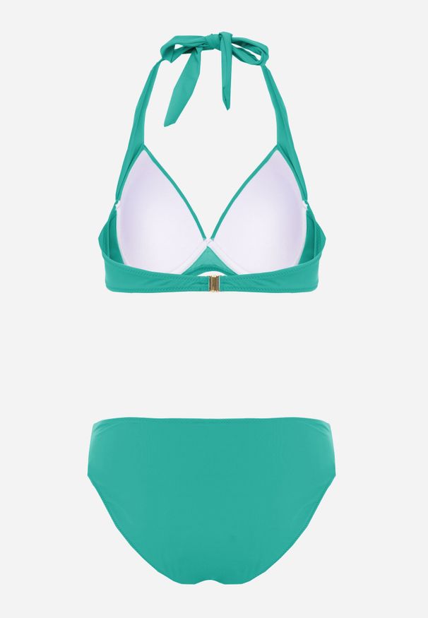Born2be - Ciemnozielone Bikini z Wiązanym Biustonoszem i Figami Kąpielowymi z Wysokim Stanem Kalisea. Stan: podwyższony. Kolekcja: plus size. Kolor: zielony