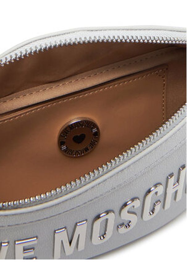 Love Moschino - LOVE MOSCHINO Saszetka nerka JC4195PP1MKD196B Srebrny. Kolor: srebrny. Materiał: skóra