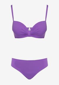 Born2be - Fioletowe Bikini z Dodatkową Spódniczką w Komplecie Fritella. Kolor: fioletowy. Wzór: aplikacja