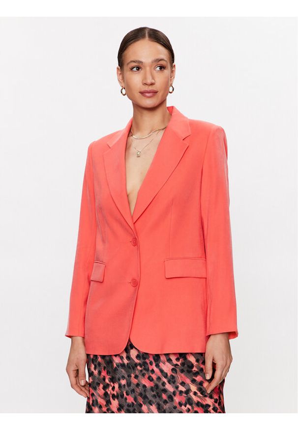 DKNY Marynarka P3BCTR09 Koralowy Regular Fit. Kolor: pomarańczowy. Materiał: wiskoza