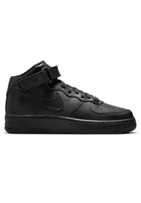 Buty do chodzenia dla dzieci Nike Air Force 1 Mid LE. Zapięcie: rzepy. Kolor: czarny. Materiał: syntetyk, tkanina, materiał. Szerokość cholewki: normalna. Model: Nike Air Force. Sport: turystyka piesza