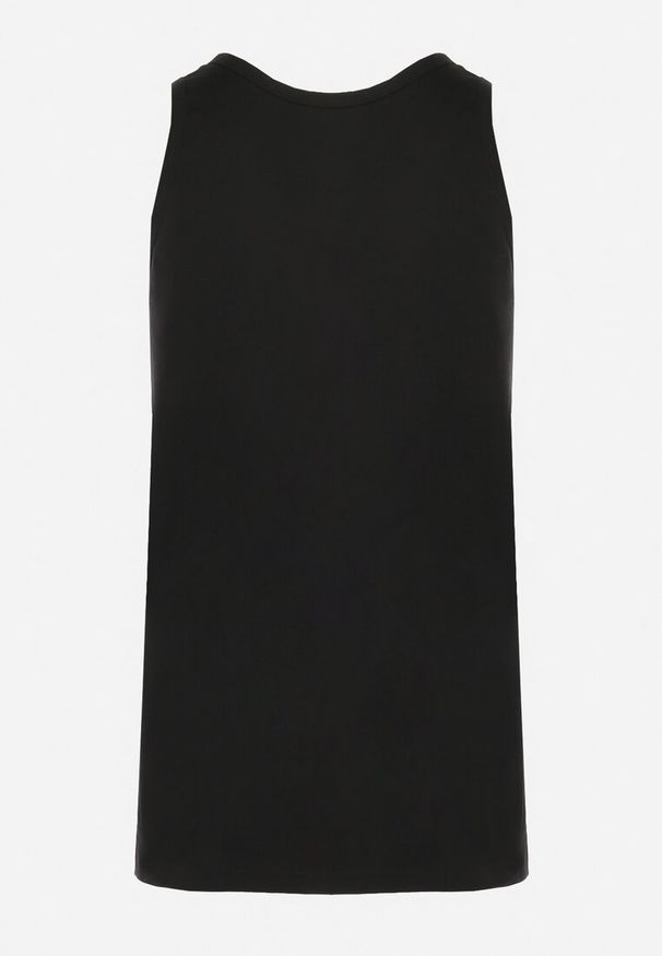 Born2be - Czarna Klasyczna Koszulka Bez Rękawów Tank Top Clecotia. Kolor: czarny. Długość rękawa: bez rękawów