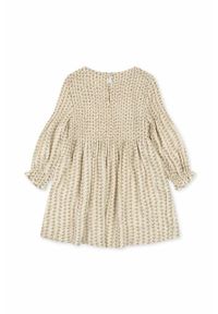 KONGES SLOJD - Konges Sløjd sukienka dziecięca kolor beżowy mini rozkloszowana. Kolor: beżowy. Długość rękawa: długi rękaw. Długość: mini #6