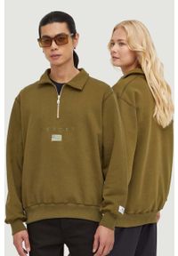 Mercer Amsterdam bluza bawełniana kolor zielony z aplikacją. Kolor: zielony. Materiał: bawełna. Długość: krótkie. Wzór: aplikacja #1