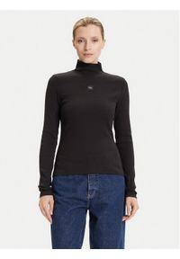 Calvin Klein Jeans Golf LV047D203G Czarny Slim Fit. Typ kołnierza: golf. Kolor: czarny. Materiał: bawełna