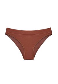 Intica - Figi damskie prążkowane z elastycznym pasem Milan. Kolor: brązowy. Materiał: prążkowany #1