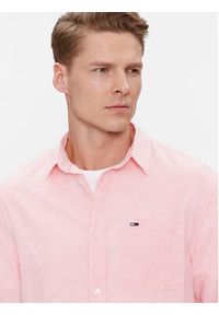 Tommy Jeans Koszula DM0DM18962 Różowy Regular Fit. Kolor: różowy. Materiał: len, bawełna