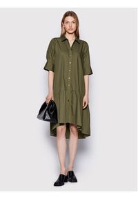 GESTUZ - Gestuz Sukienka koszulowa Avaligz 10906320 Zielony Loose Fit. Kolor: zielony. Materiał: bawełna. Typ sukienki: koszulowe