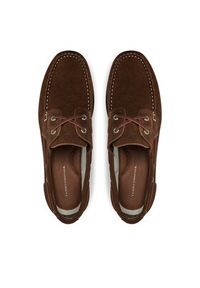 TOMMY HILFIGER - Tommy Hilfiger Półbuty Th Boat Shoe Core Suede FM0FM05387 Brązowy. Kolor: brązowy. Materiał: zamsz, skóra