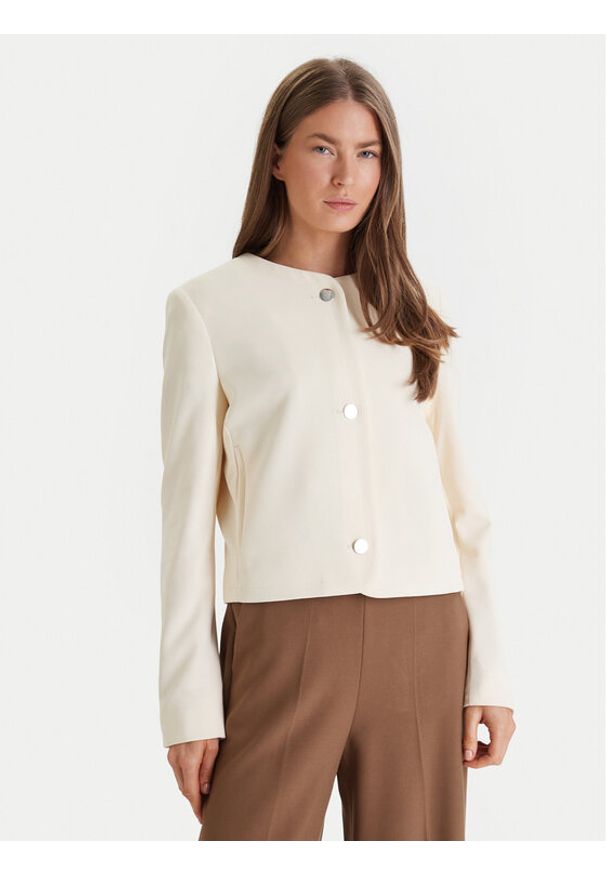 Calvin Klein Marynarka Lux Crepe Lady LV044F418G Żółty Regular Fit. Kolor: żółty. Materiał: syntetyk