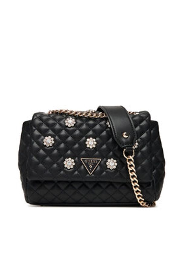 Guess Torebka Everlee HWEG86 79210 Czarny. Kolor: czarny. Materiał: skórzane