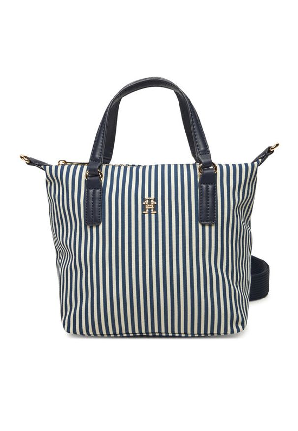 TOMMY HILFIGER - Tommy Hilfiger Torebka Poppy Summer Small Tote AW0AW17202 Granatowy. Kolor: niebieski