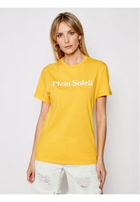 Drivemebikini T-Shirt Unisex Plein Soleil 2020-DRV-003_YEL Żółty Relaxed Fit. Kolor: żółty. Materiał: bawełna #1