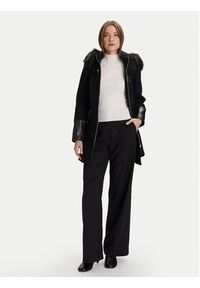 Morgan Płaszcz wełniany 222-GSIBIL Czarny Regular Fit. Kolor: czarny. Materiał: syntetyk #2