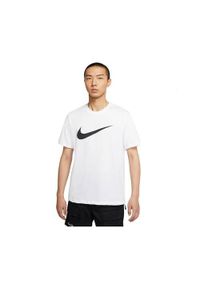 Koszulka sportowa męska Nike Icon Swoosh. Kolor: biały. Długość rękawa: krótki rękaw. Długość: krótkie