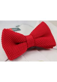 Czerwona Mucha Typu Knit - Alties. Kolor: czerwony. Materiał: tkanina, dziergany. Styl: elegancki, sportowy
