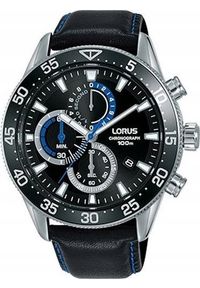 Zegarek Lorus Zegarek Męski SPORTS czarny ( 45 mm). Kolor: czarny. Styl: sportowy #1