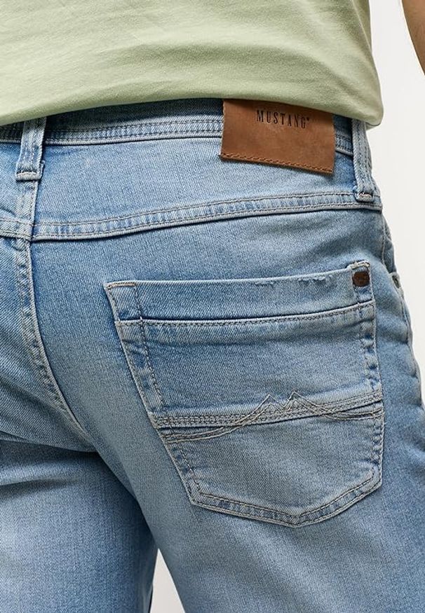 Męskie Spodnie Jeansowe Mustang Style Washington Straight Denim Blue 1014877 5000 313