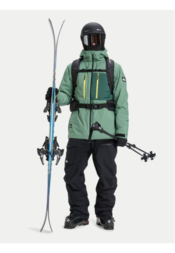 Quiksilver Kurtka snowboardowa Sycamore Solid 20K EQYTJ03502 Zielony Modern Fit. Kolor: zielony. Materiał: syntetyk. Sport: snowboard