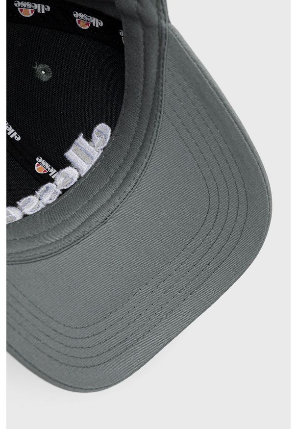 Ellesse czapka bawełniana kolor zielony gładka. Kolor: zielony. Materiał: bawełna. Wzór: gładki