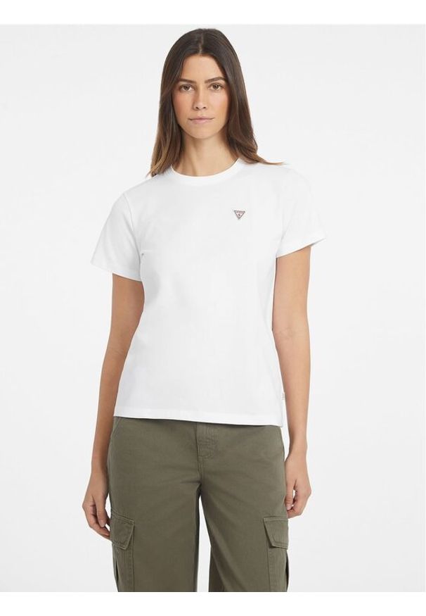 Guess Jeans T-Shirt 165653 Biały Classic Fit. Kolor: biały