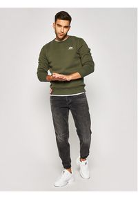Alpha Industries Bluza Basic 188307 Zielony Regular Fit. Kolor: zielony. Materiał: bawełna #4
