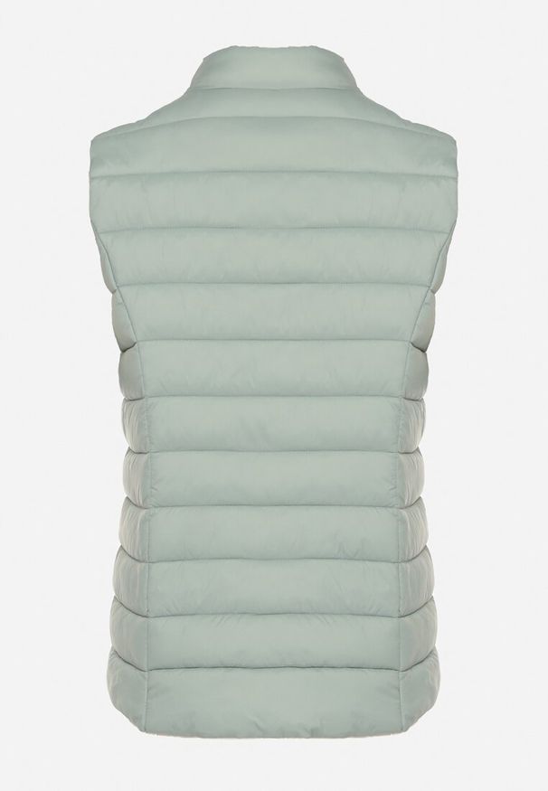 Born2be - Jasnozielona Pikowanana Kamizelka Sifitta. Okazja: na co dzień. Kolor: zielony. Materiał: jeans. Styl: elegancki, klasyczny, casual