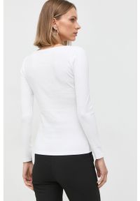 Guess longsleeve damski kolor biały. Kolor: biały. Materiał: materiał, wiskoza. Długość rękawa: długi rękaw. Długość: krótkie #4